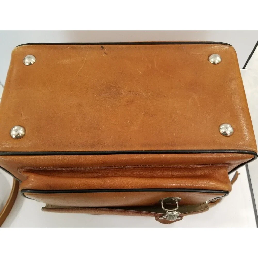 Vintage The Sportsman 502 Top Grain Cowhide Leather Camera Bag Brown Retro